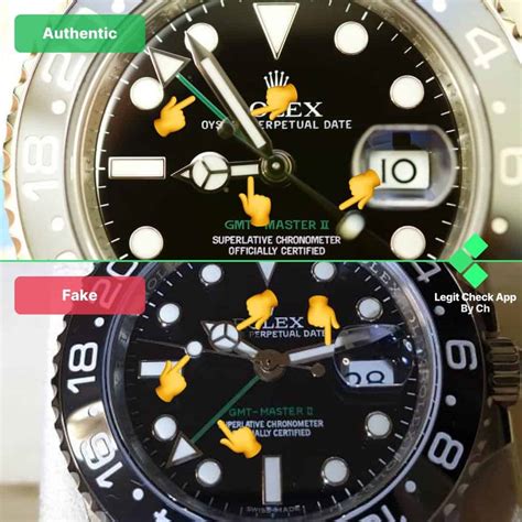 fake rolex gmt vs real|false rolex markings.